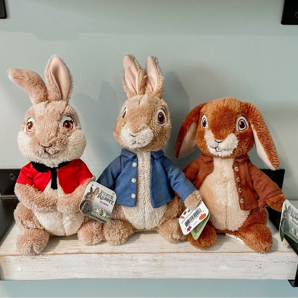3 Peter Rabbit Stuffed Plush Animals | Flopsy Peter Benjamin | Beatrix Potter